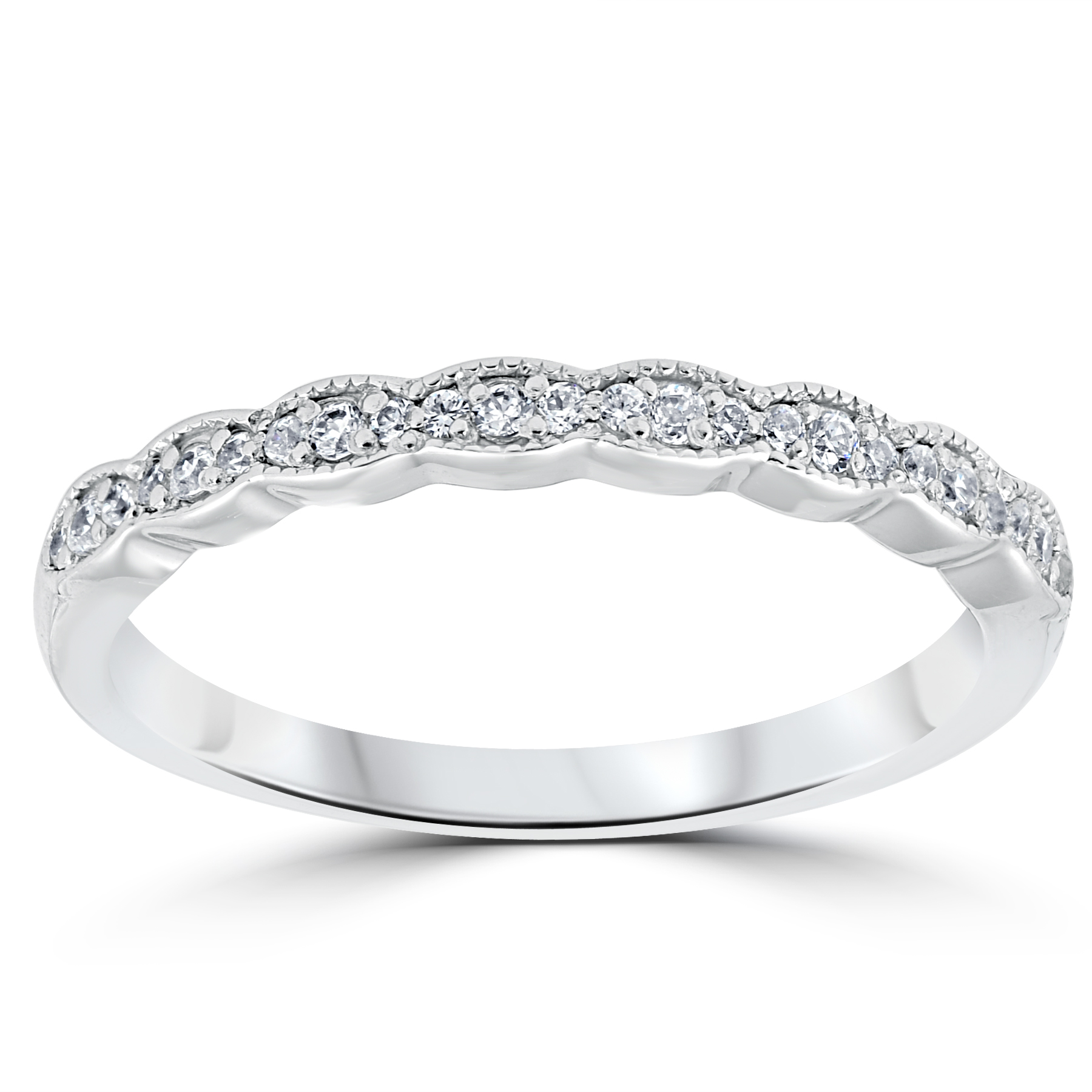 Pompeii3 1 5 Cttw Diamond Stackable Womens Wedding Ring 14k White Gold