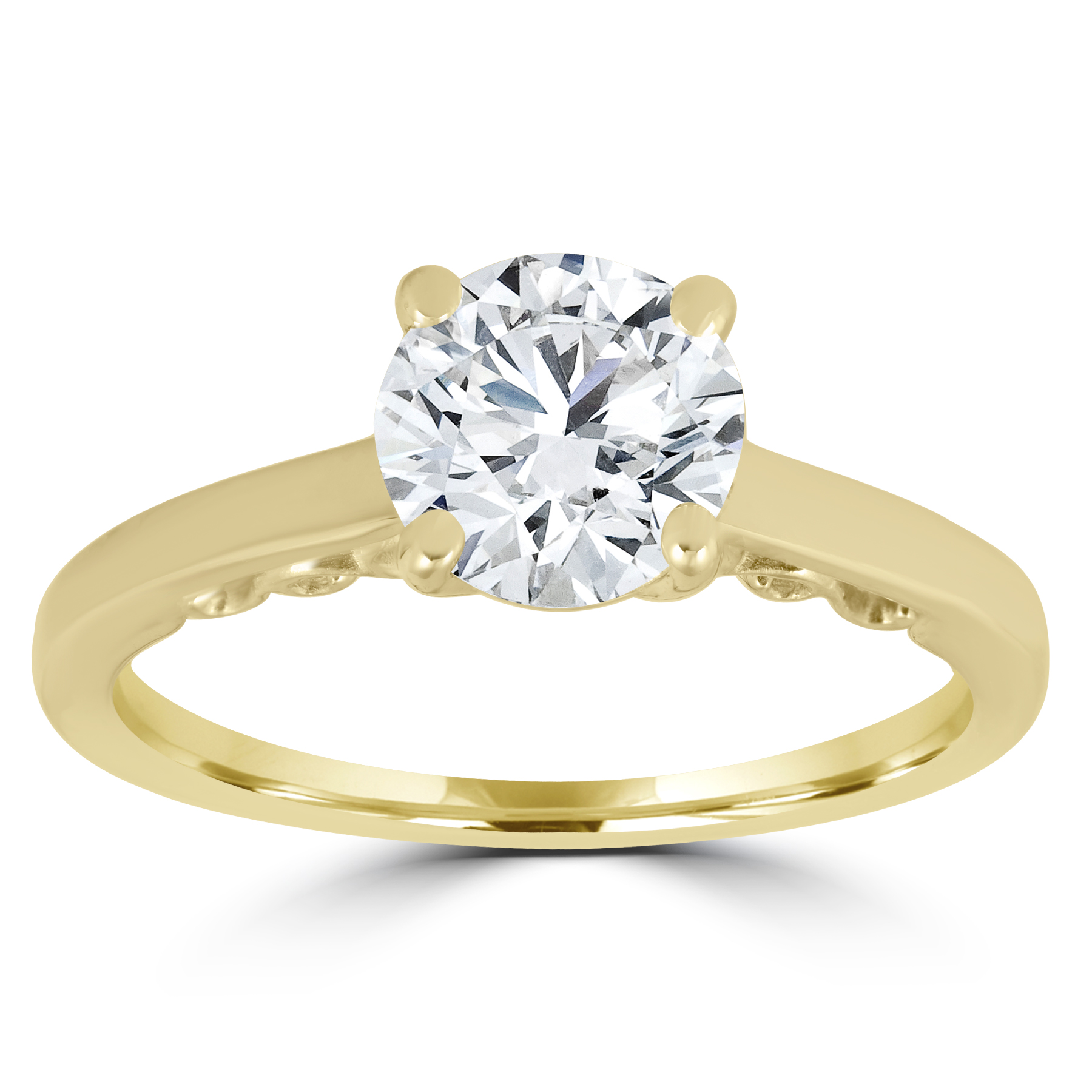1 ct Diamond Round Brilliant Solitaire Engagement Ring 14k Yellow Gold