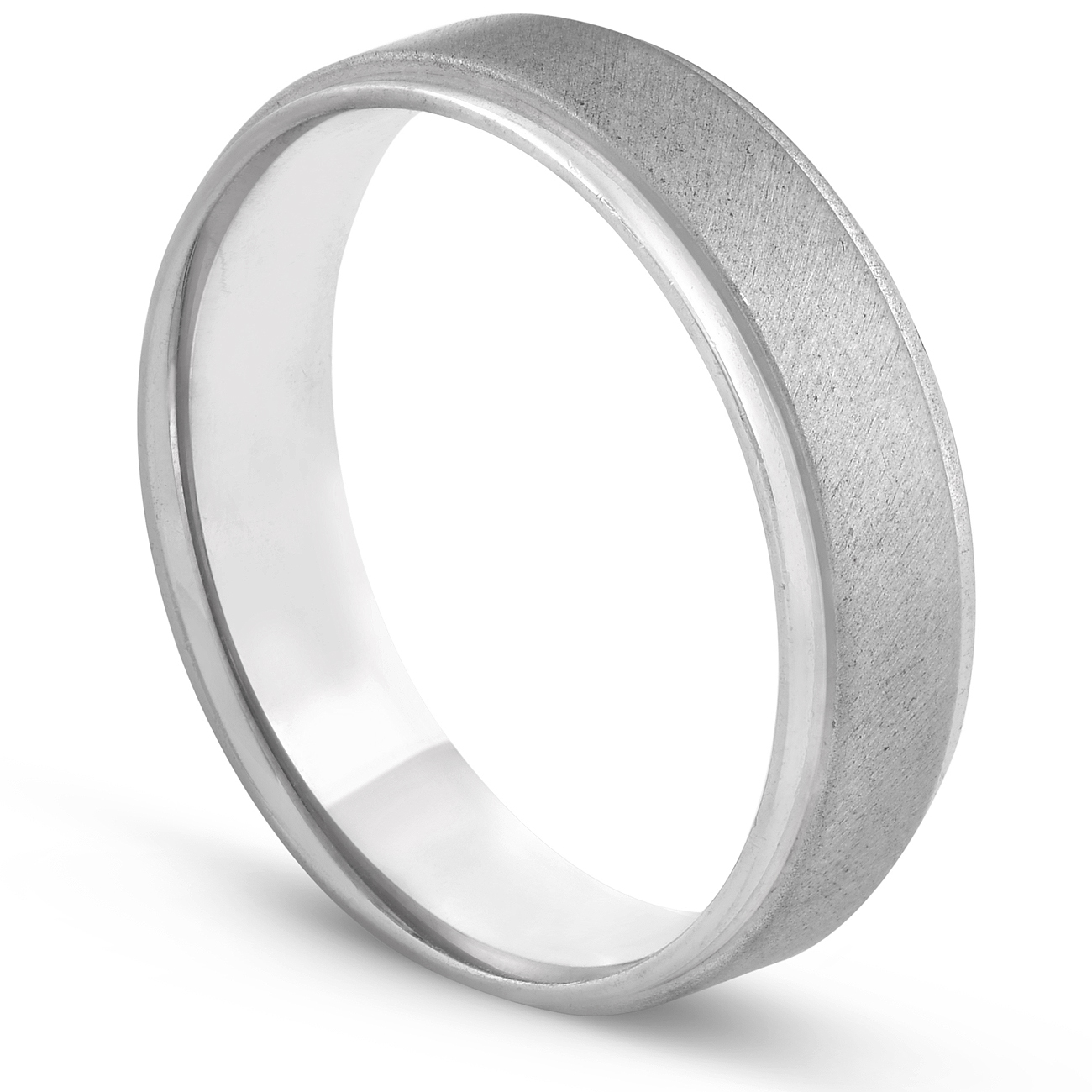 Mens 6mm Platinum Comfort Fit Brushed Ring Hand Carved Wedding Band | eBay
