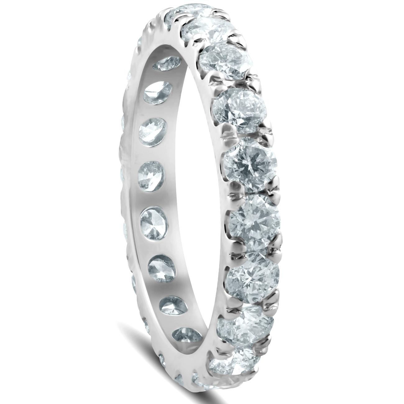 2 Cttw Diamond Eternity Ring Split Prong Womens Wedding Band 14k White