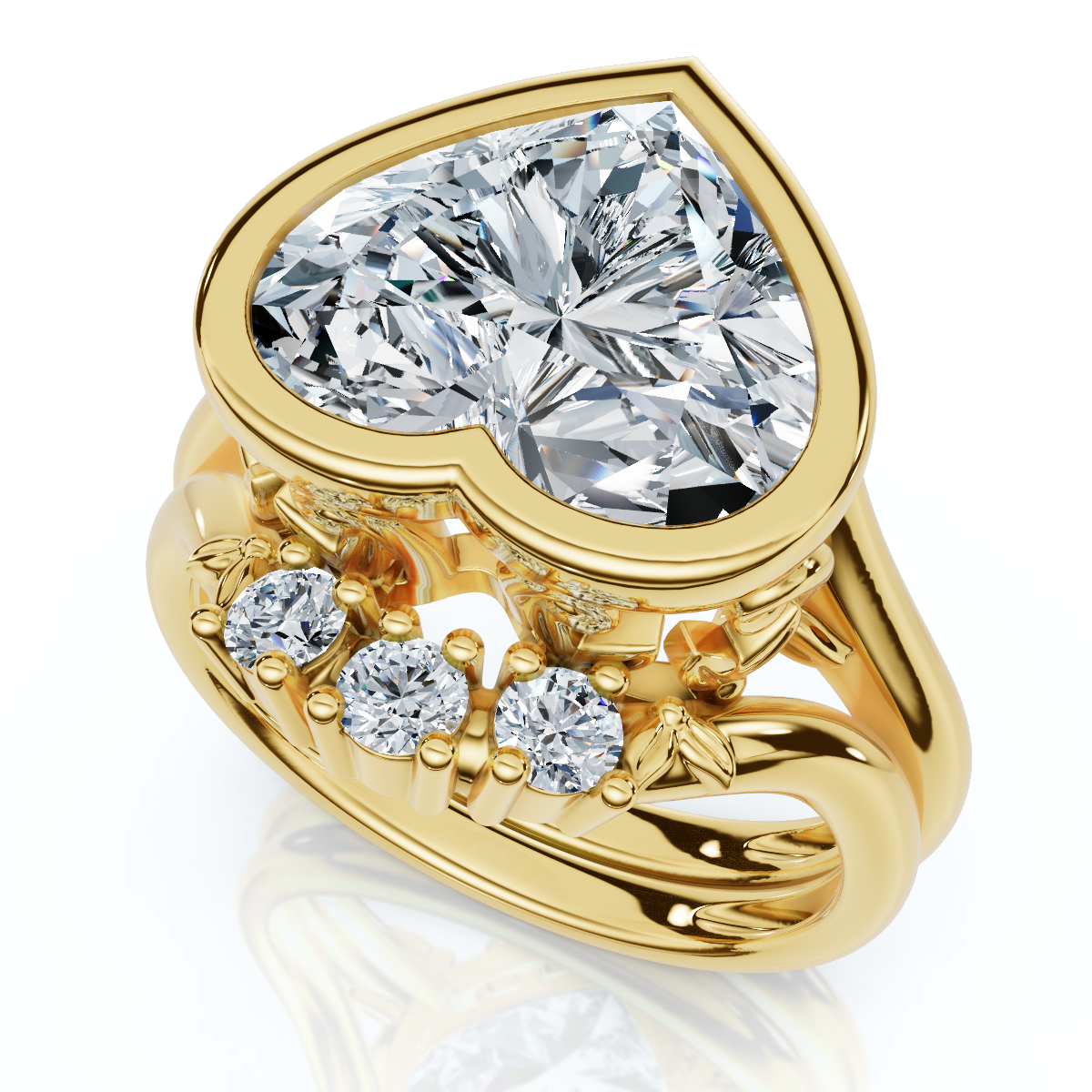 Zertifizierter 5 1/5 kt Diamant Verlobungsring Ehering Set - Bild 8 von 8