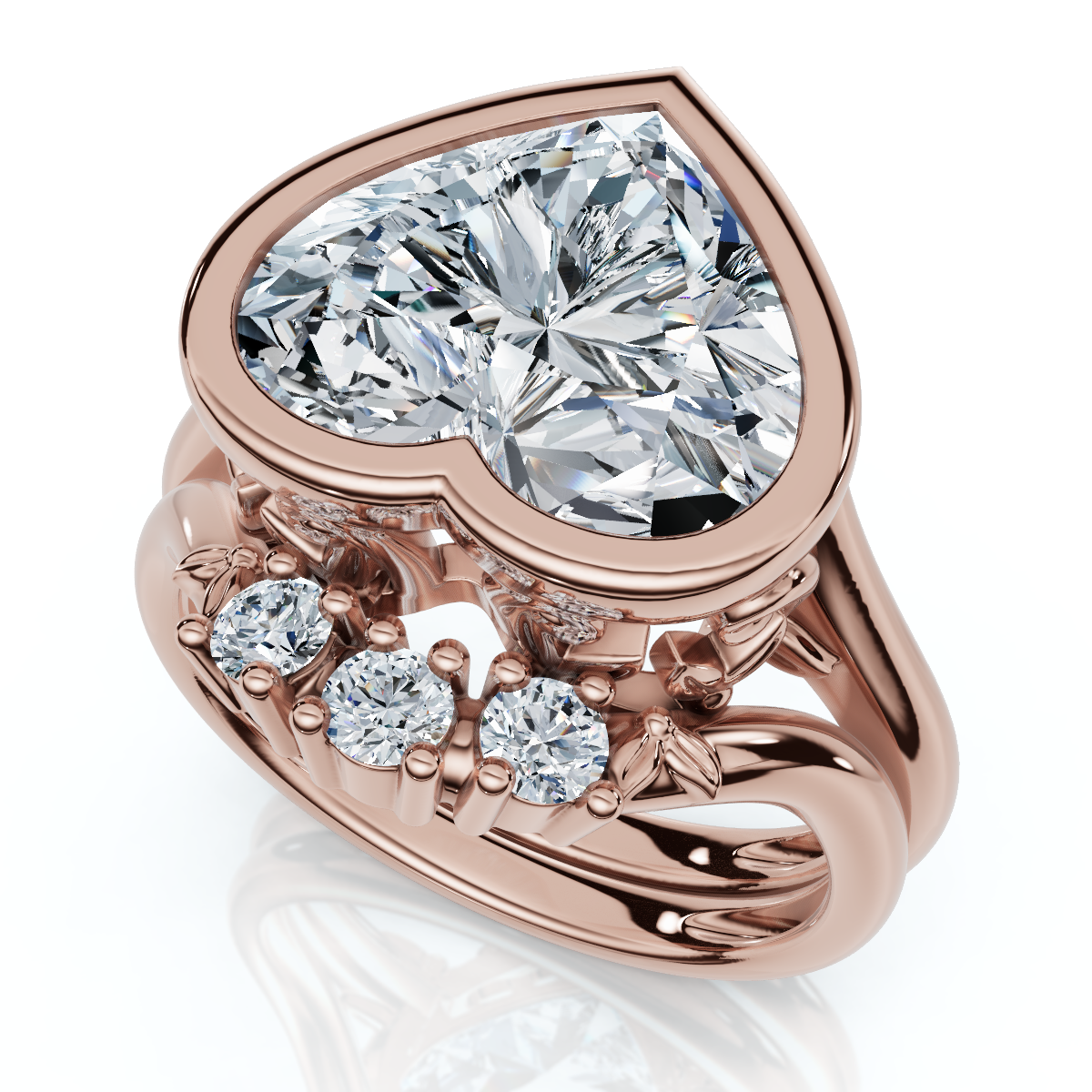 Zertifizierter 5 1/5 kt Diamant Verlobungsring Ehering Set - Bild 7 von 8