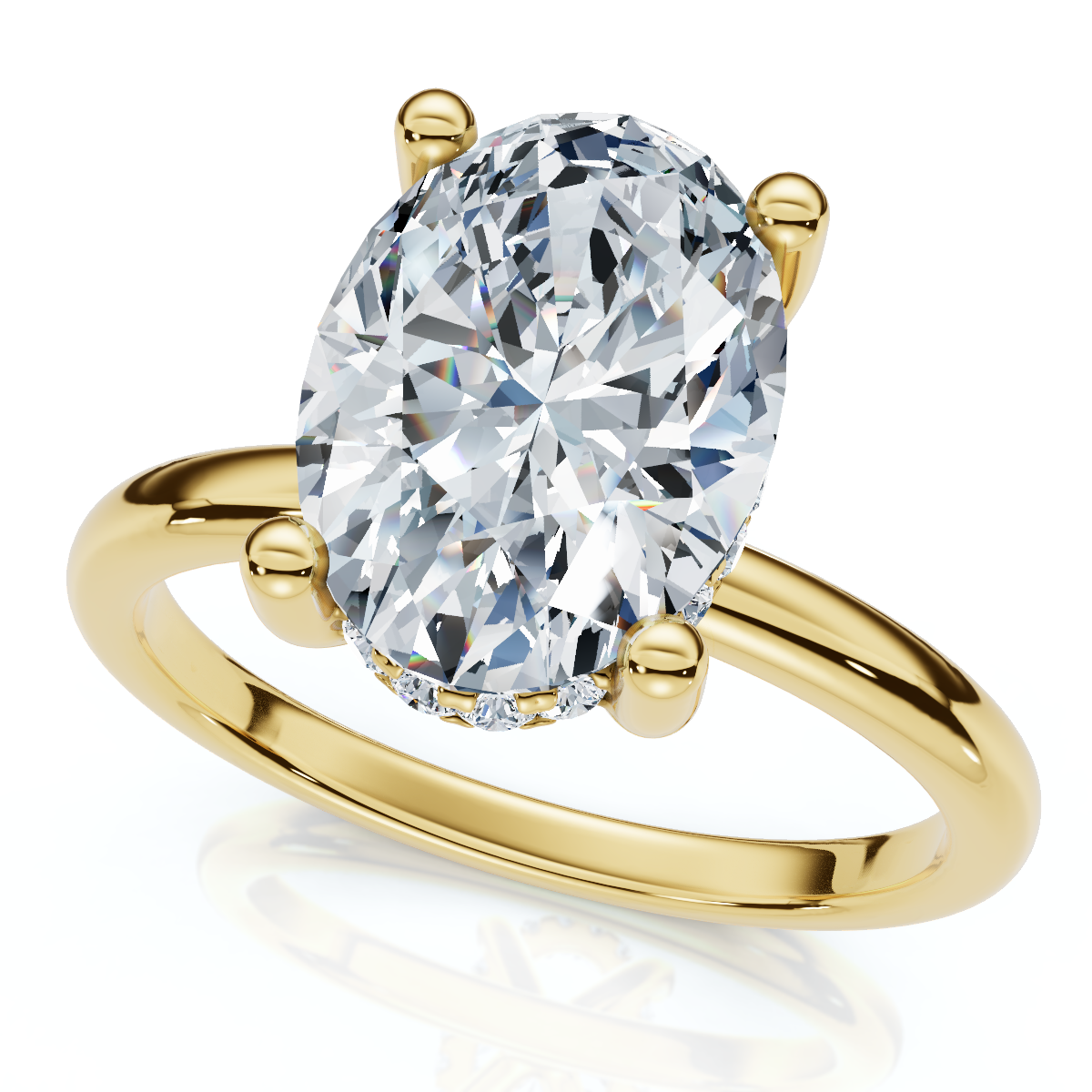2 1/10 kt ovaler Diamant seitlicher Halo Verlobungsring 14 kt Gold oder Platin im Labor gezüchtet - Bild 7 von 7