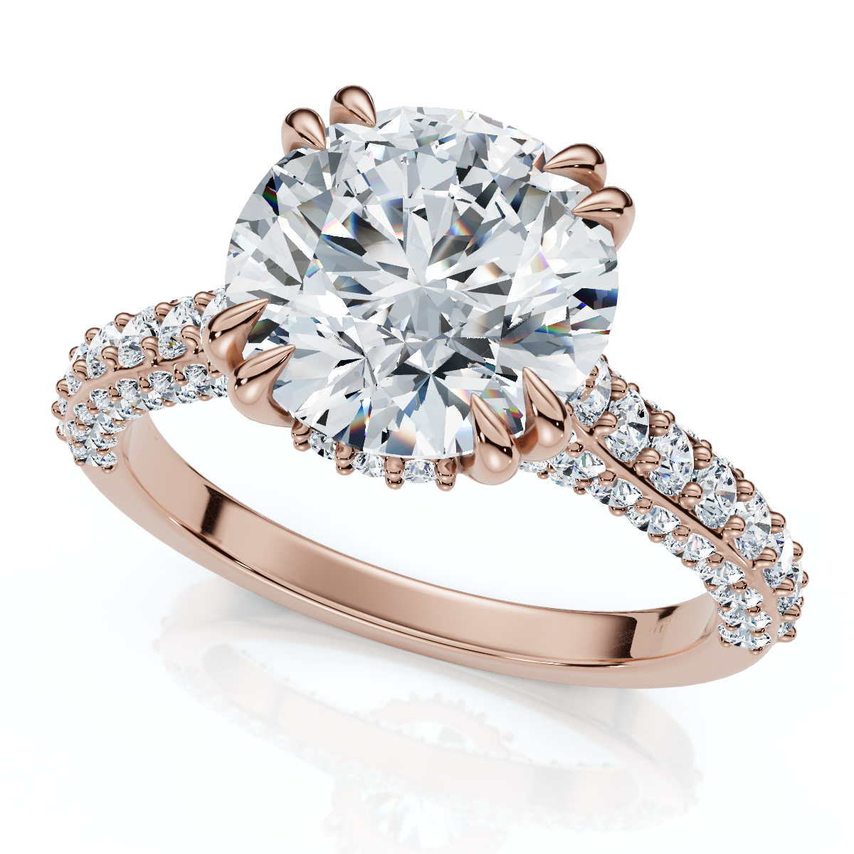 Zertifizierter 2 3/4 Karat Diamant Verlobungsring 14 Karat Gold Lab Grown - Bild 6 von 7