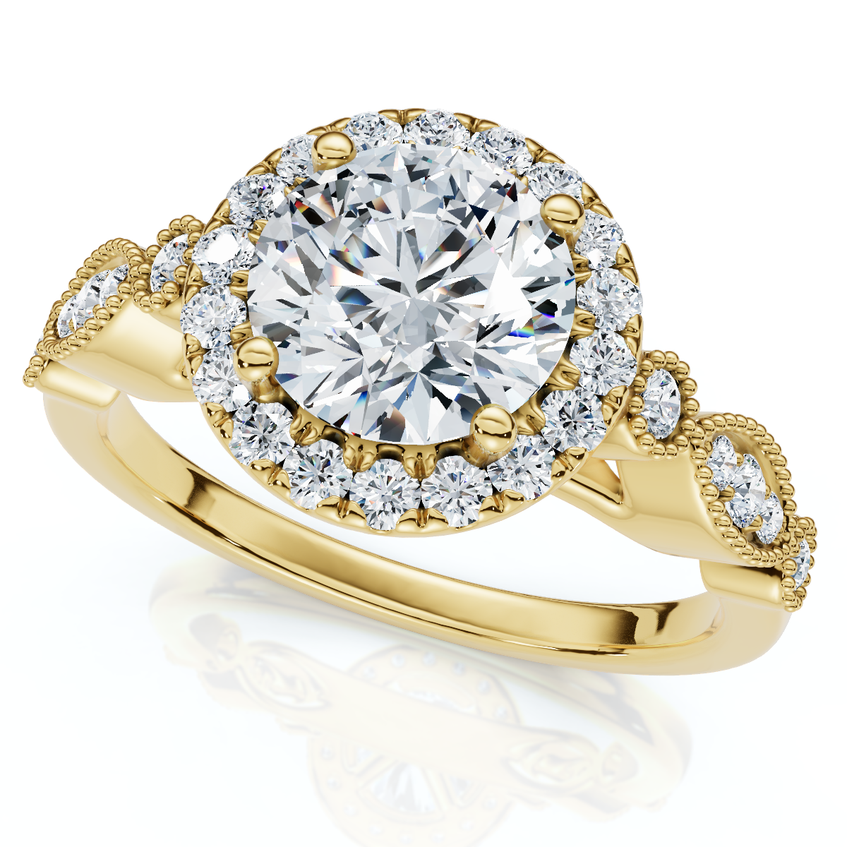 Certified 1 1/3Ct Diamond Round Engagement Ring 14k Gold or Platinum Lab Grown - Picture 7 of 7