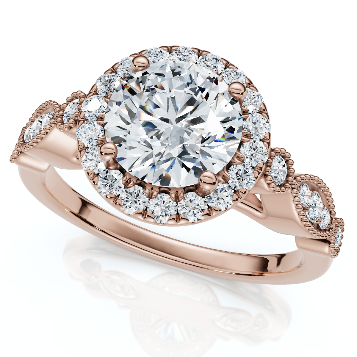 Certified 1 1/3Ct Diamond Round Engagement Ring 14k Gold or Platinum Lab Grown - Picture 6 of 7