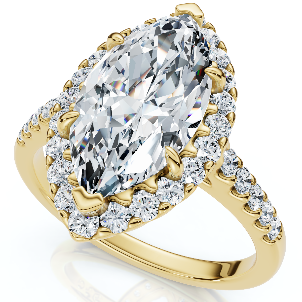 Certified 2.40Ct Marquise Halo Diamond Engagement Ring 14k Gold or Pt Lab Grown - Picture 7 of 7