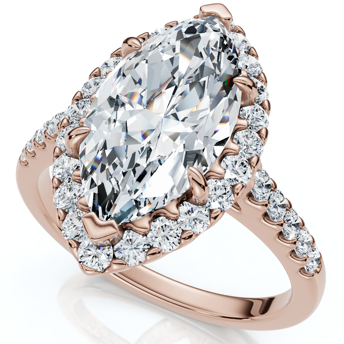 Certified 2.40Ct Marquise Halo Diamond Engagement Ring 14k Gold or Pt Lab Grown - Picture 6 of 7