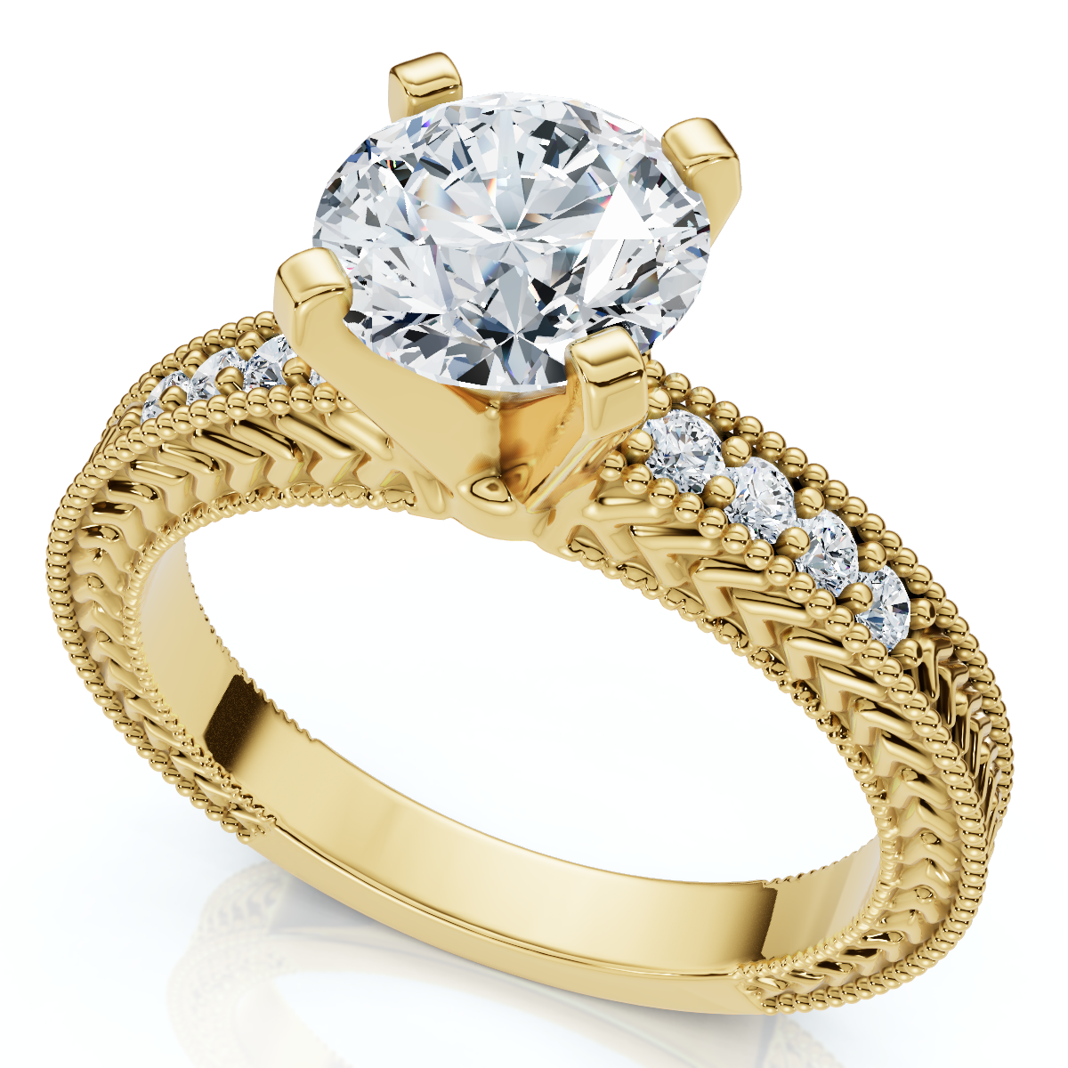 Certified 1.60Ct Vintage Diamond Engagement Ring 14k Gold or Platinum Lab Grown - Picture 7 of 7
