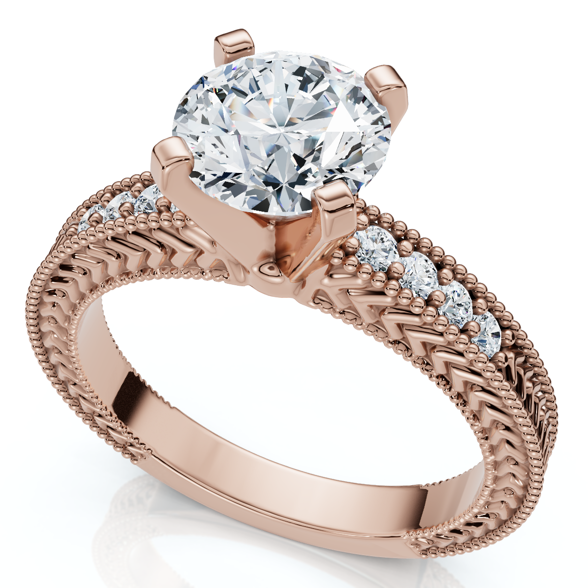 Certified 1.60Ct Vintage Diamond Engagement Ring 14k Gold or Platinum Lab Grown - Picture 6 of 7