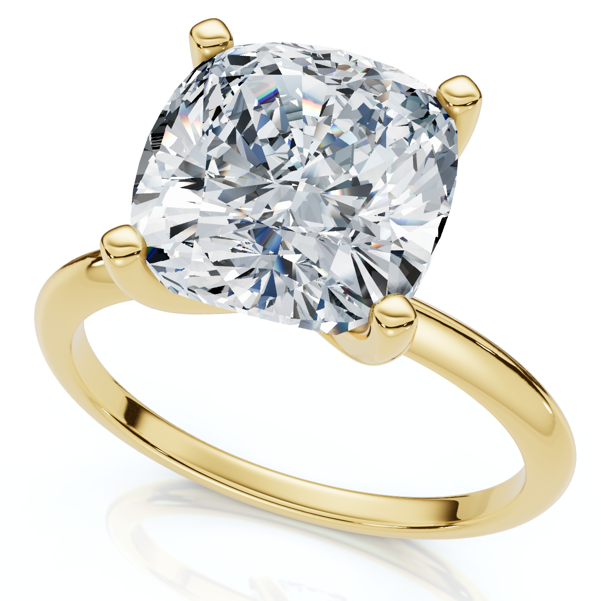 Certified 3Ct Cushion Diamond Solitaire Engagement Ring 14k Gold or Pt Lab Grown - Picture 7 of 7