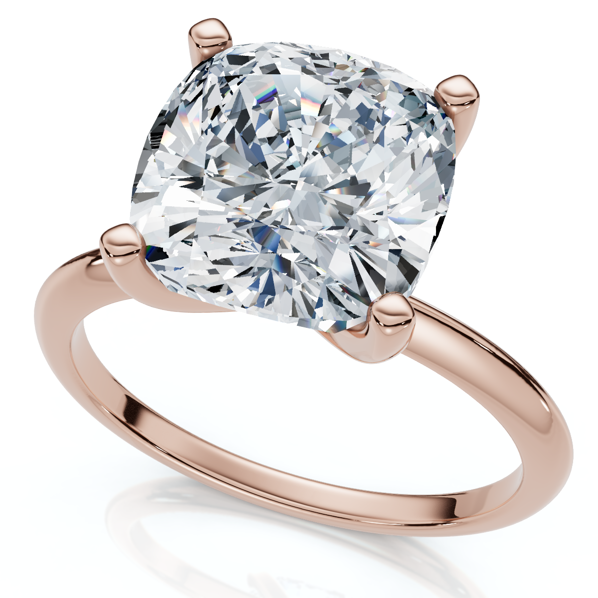 Certified 3Ct Cushion Diamond Solitaire Engagement Ring 14k Gold or Pt Lab Grown - Picture 6 of 7