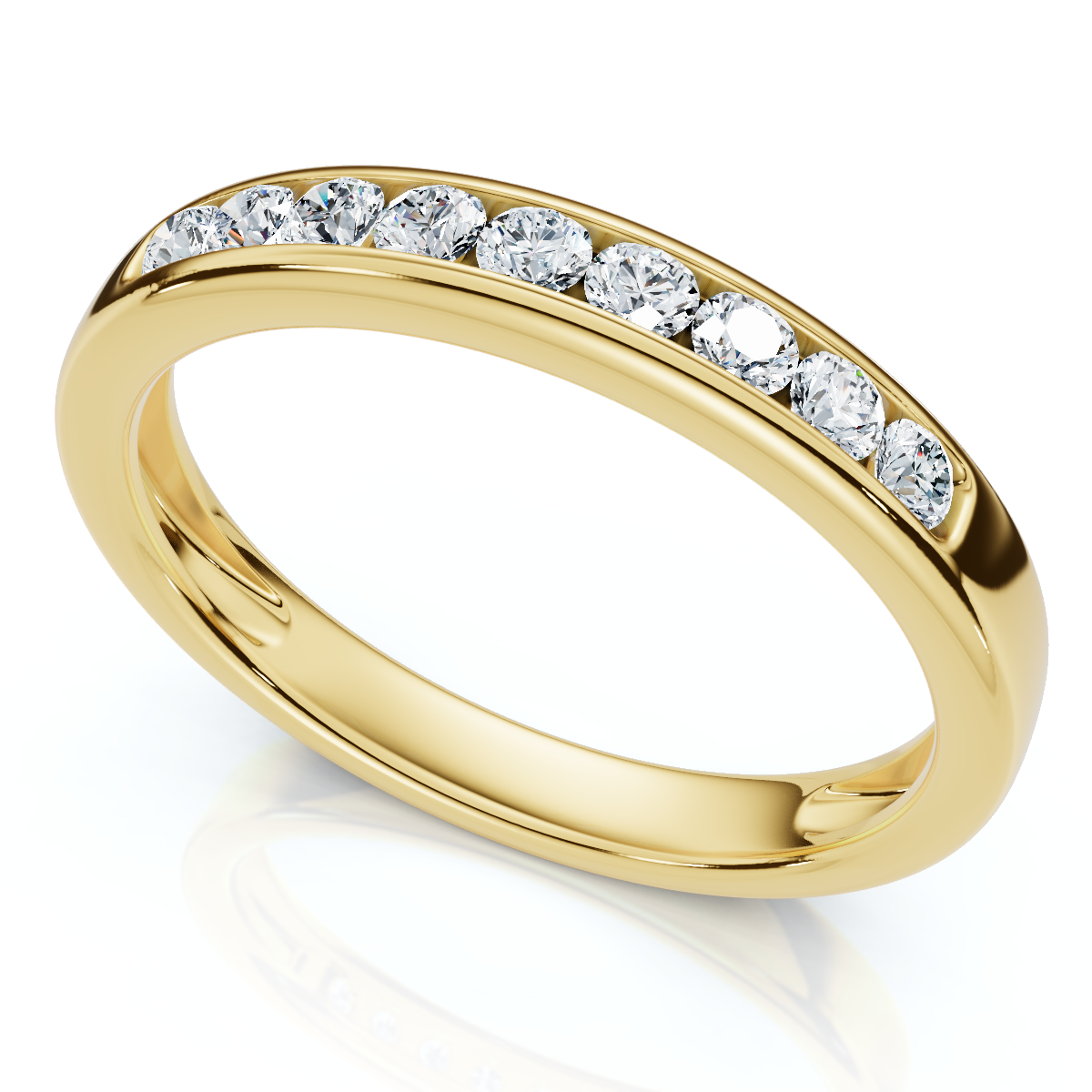 1/4Ct Diamond Channel Set Wedding Stackable Band 14k Gold or Platinum Lab Grown - Picture 7 of 7