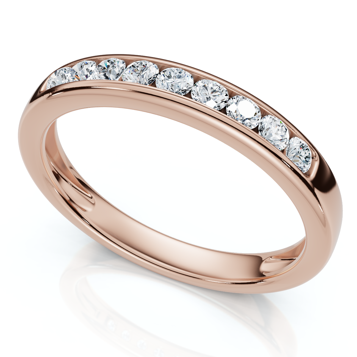 1/4Ct Diamond Channel Set Wedding Stackable Band 14k Gold or Platinum Lab Grown - Picture 6 of 7