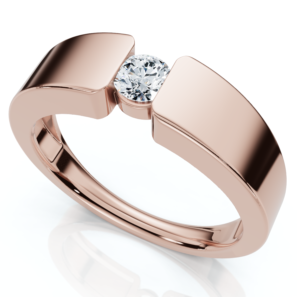 Men's 1/4Ct Diamond Solitaire Wedding/Anniversary Ring 14k Gold or Pt Lab Grown - Picture 6 of 7