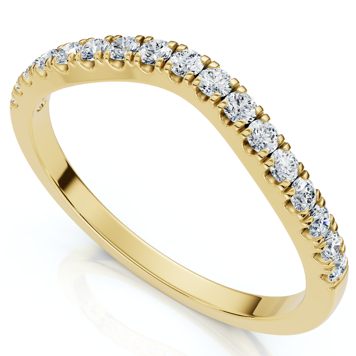 Curved Accent Diamond Guard Ring 14k Gold EF/VS Lab Grown