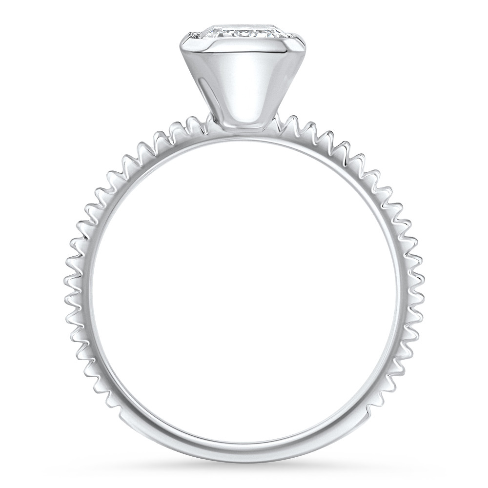 Certified 2 - 6Ct Solitaire Emerald Diamond Bezel Engagement Ring Gold Lab Grown - Picture 8 of 12