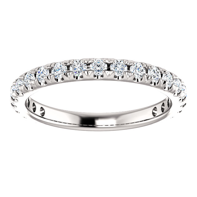 5/8 cttw Diamond Wedding Ring Womens Stackable Pave French Set Band 14k Gold