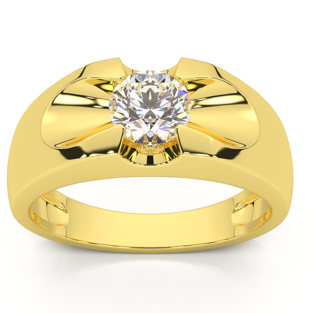 Men's 3/4Ct Solitaire Diamond Wedding Anniversary Ring 14k Gold Band Lab Grown - Picture 9 of 9