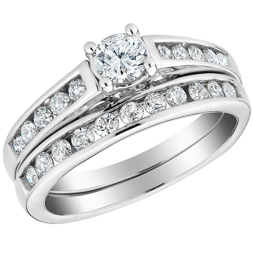1/2 Ct Diamond Engagement Matching Wedding 2-Piece Ring Set 10k White Gold - Picture 11 of 16