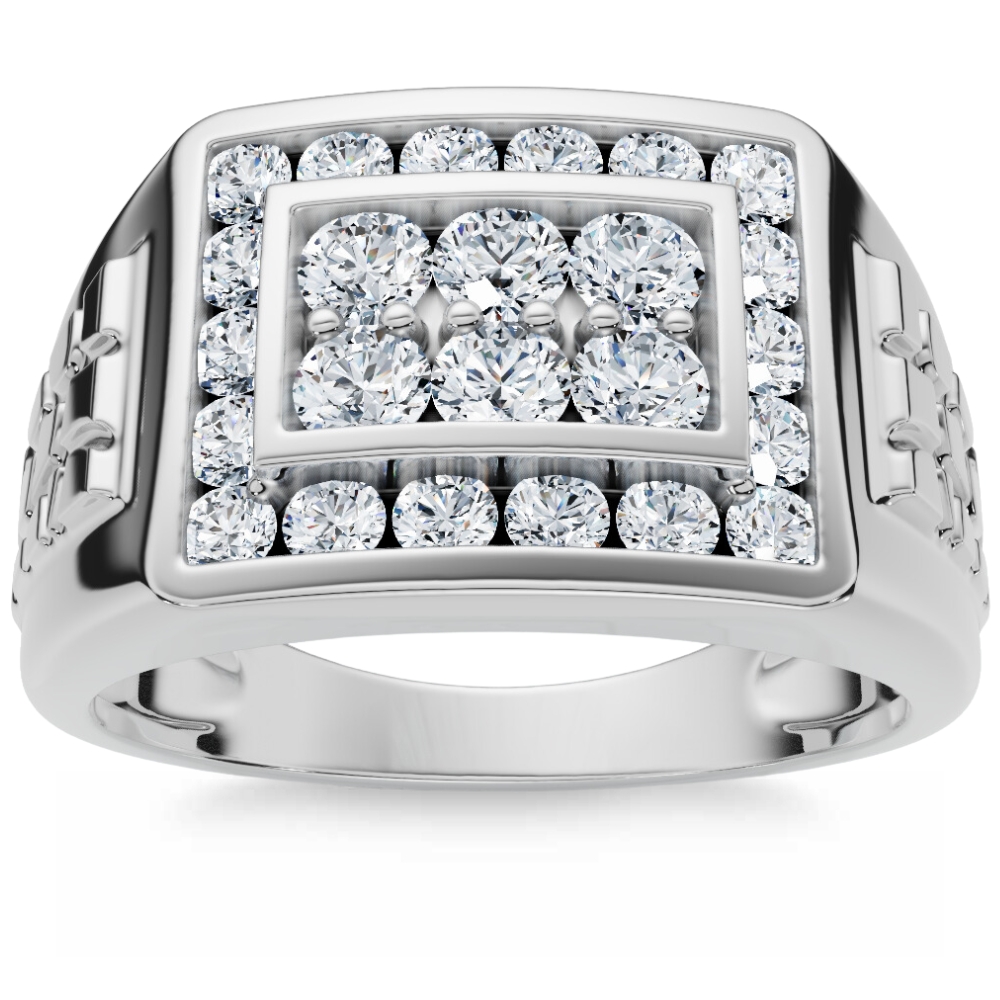 VS Men's 1Ct Diamond Nugget Ring 10k Gold Lab Grown - Picture 8 of 9