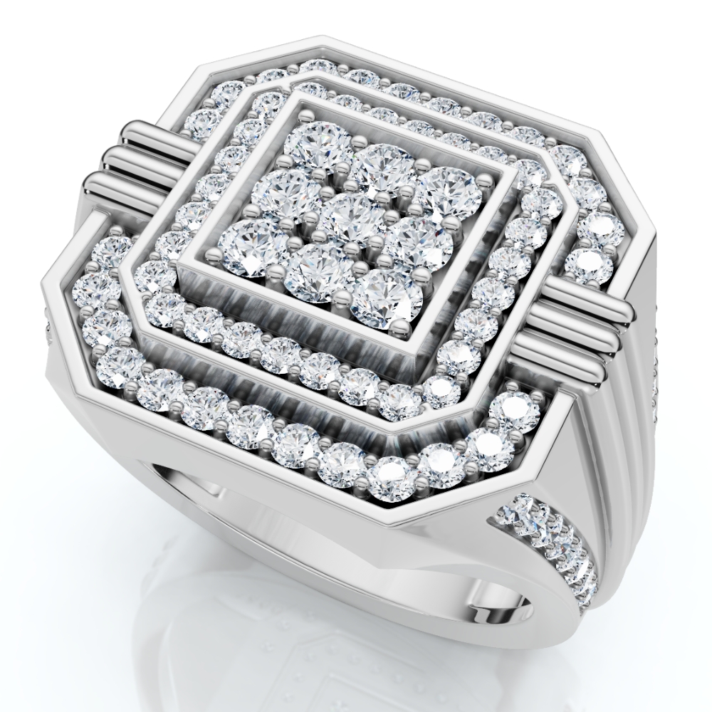 1 3/4Ct Diamond Men's Anniversary Ring White, Yellow, or Rose Gold Lab Grown - Picture 8 of 9