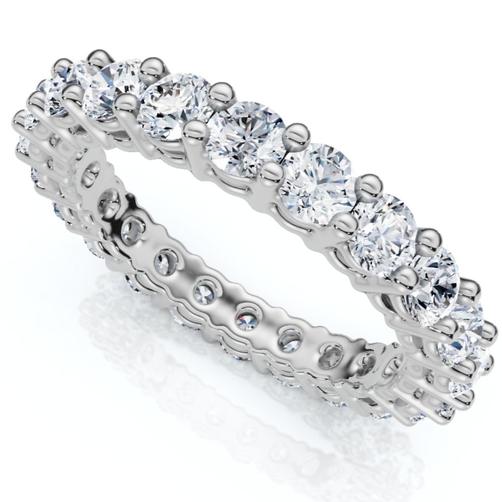 2 - 6Ct TW Diamond Eternity Ring 14k Gold Anniversary Lab Grown Wedding Band - Picture 7 of 8