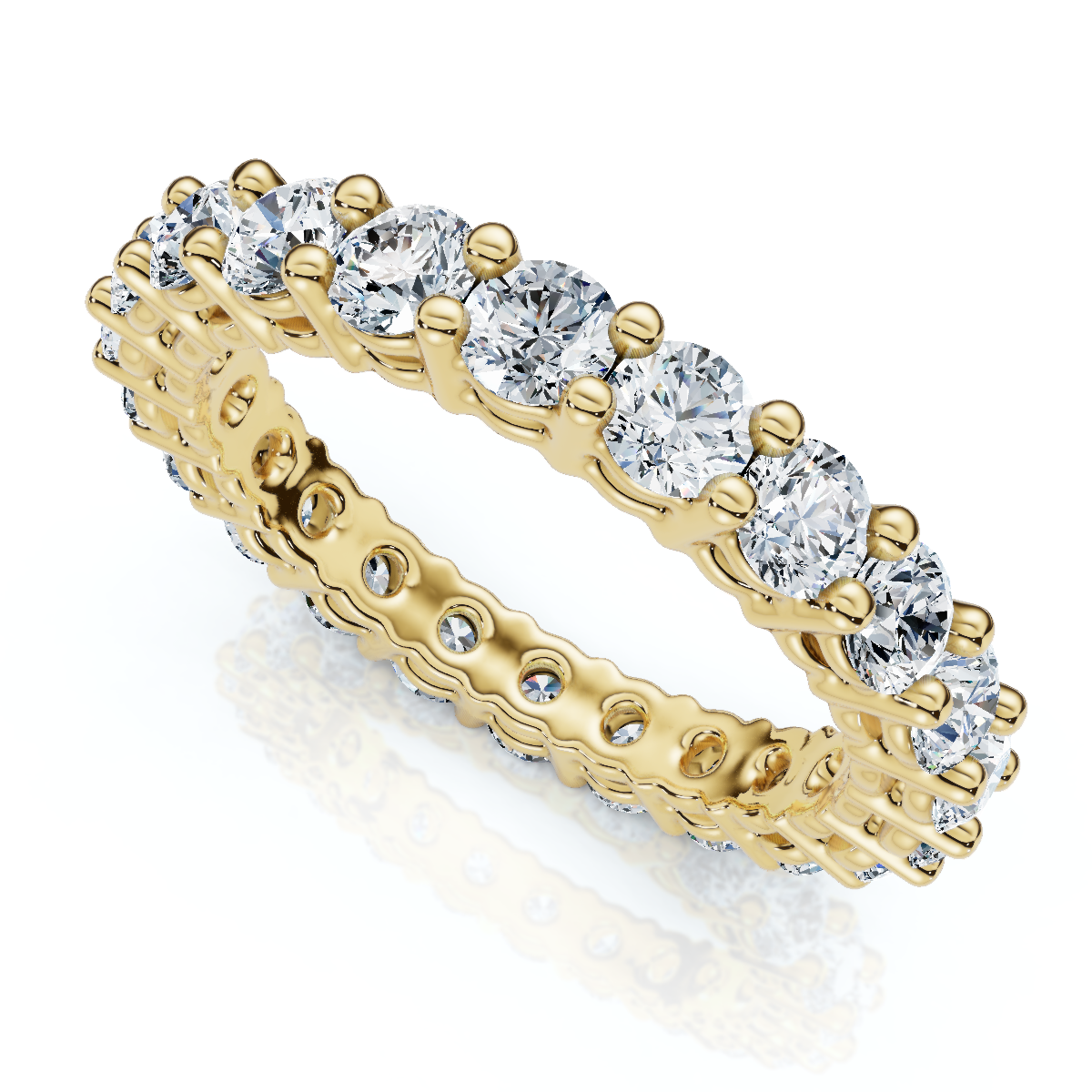 2 - 6Ct TW Diamond Eternity Ring 14k Gold Anniversary Lab Grown Wedding Band - Picture 8 of 8
