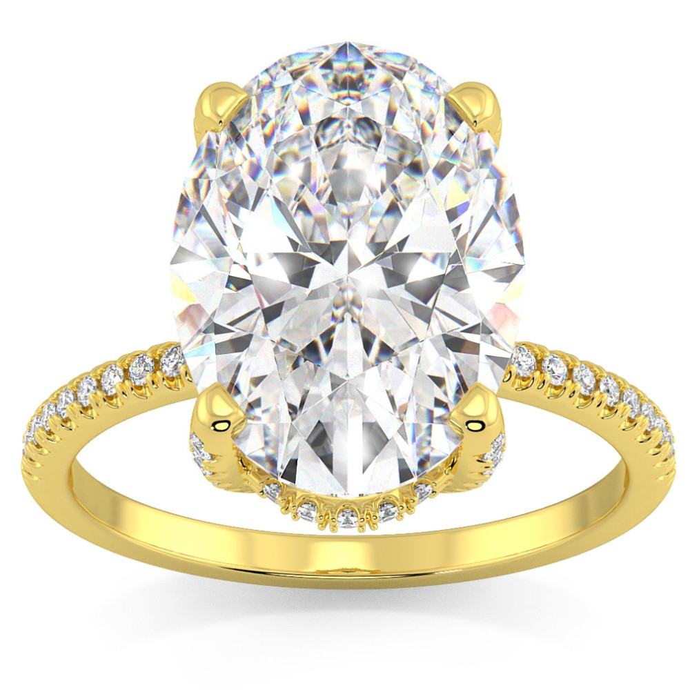 Certified 5.33Ct H/VS2 Oval Diamond Side Halo Engagement Ring 14k Gold Lab Grown - Picture 7 of 8
